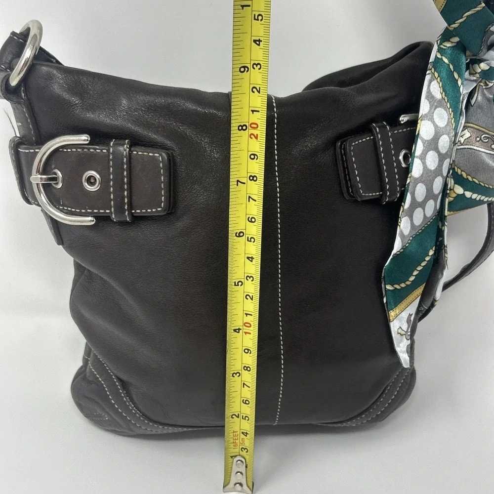 Vintage Coach Brown Leather Handbag Silver Hardware Buckle